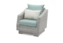 Carlyle Outdoor 5 Piece Chair + Ottoman Conversation Set With Spa Blue Sunbrella Cushions - Detail