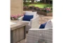 Carlyle Outdoor 5 Piece Lounge Chair + Square Firepit Conversation Set With Bliss Ink Sunbrella Cushions - Detail