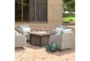 Carlyle Outdoor 5 Piece Lounge Chair + Square Firepit Conversation Set With Spa Blue Sunbrella Cushions - Detail
