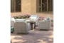 Carlyle Outdoor 5 Piece Lounge Chair + Square Firepit Conversation Set With Spa Blue Sunbrella Cushions - Detail