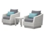 Carlyle Outdoor 3 Piece Conversation Set With Grey Polyester Cushions - Signature