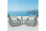 Carlyle Outdoor 3 Piece Conversation Set With Spa Blue Sunbrella Cushions - Room