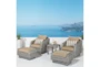 Carlyle Outdoor 5 Piece Chair + Ottoman Conversation Set With Maxim Beige Sunbrella Cushions - Room