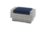 Carlyle Outdoor 5 Piece Chair + Ottoman Conversation Set With Navy Blue Sunbrella Cushions - Detail
