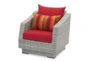 Carlyle Outdoor 5 Piece Chair + Ottoman Conversation Set With Sunset Red Sunbrella Cushions - Detail