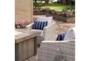 Carlyle Outdoor 5 Piece Lounge Chair + Square Firepit Conversation Set With Centered Ink Sunbrella Cushions - Detail