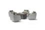 Carlyle Outdoor 5 Piece Lounge Chair + Square Firepit Conversation Set With Charcoal Grey Sunbrella Cushions - Signature