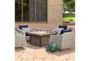 Carlyle Outdoor 5 Piece Lounge Chair + Square Firepit Conversation Set With Navy Blue Sunbrella Cushions - Detail