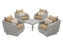 Carlyle Outdoor 5 Piece Lounge Chair Conversation Set With Maxim Beige Sunbrella Cushions - Signature