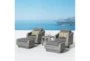 Carlyle Outdoor 5 Piece Motion Lounge Chair + Ottoman Conversation Set With Charcoal Grey Sunbrella Cushions - Room