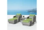Carlyle Outdoor 5 Piece Motion Lounge Chair + Ottoman Conversation Set With Ginkgo Green Sunbrella Cushions - Room