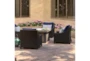 Sagrada Outdoor 5 Piece Lounge Chair + Square Firepit Conversation Set With Navy Blue Cushions - Detail