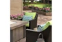 Sagrada Outdoor 5 Piece Motion Lounge Chair + Square Firepit Conversation Set With Ginkgo Green Cushions - Detail