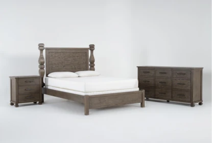 Caden Queen 3 Piece Bedroom Set With 9 Drawer Dresser + 3 Drawer Nightstand