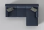 Alder Foam II Blue Chenille Modular Reversible Chaise Sleeper - Top