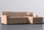 Aspen Blush Foam Modular Reversible Sofa Chaise W/Storage Ottoman - Side