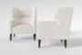 Adeline II White Boucle 35"  Margie Accent Chair Set Of 2 - Side