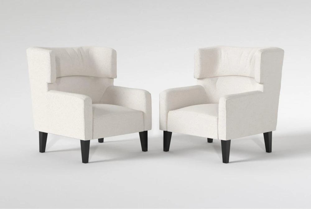 Adeline II White Boucle 35"  Margie Accent Chair Set Of 2