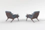 Chill III 28" Frisco Indigo Accent Chair Set Of 2 - Back