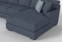 Santo Foam  190" 3 Piece Blue Sectional With Double Oversized Chaise - Detail