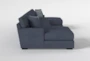 Santo Foam  190" 3 Piece Blue Sectional With Double Oversized Chaise - Side
