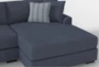 Santo Foam  146" 2 Piece Blue Sectional With Right Arm Facing Oversized Chaise - Detail