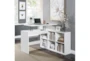 Kelsi White Lift-Top Adjustable Standing L-Shaped Desk With 8 Shelves - Room