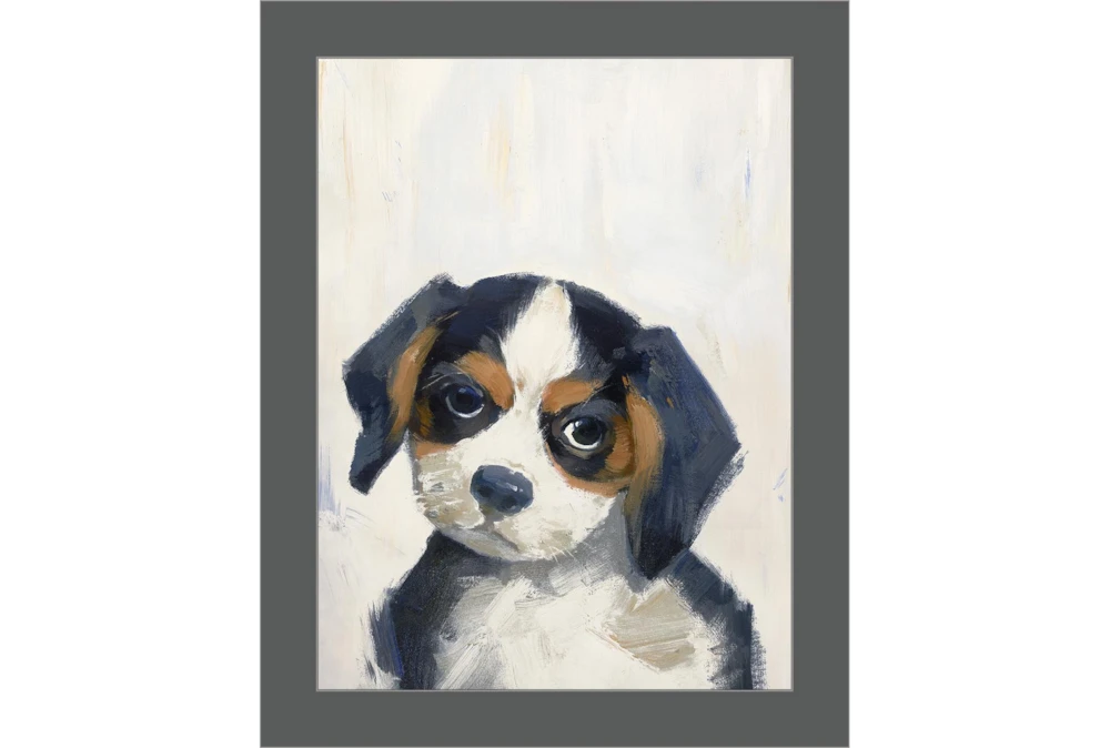 14X18 Beagle With Grey Frame