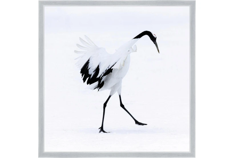 26X26 Graceful Egret I With Silver Frame - 360