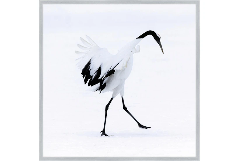 38X38 Graceful Egret I With Silver Frame - 360