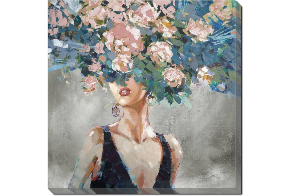 24X24 Head In The Florals I With Gallery Wrap