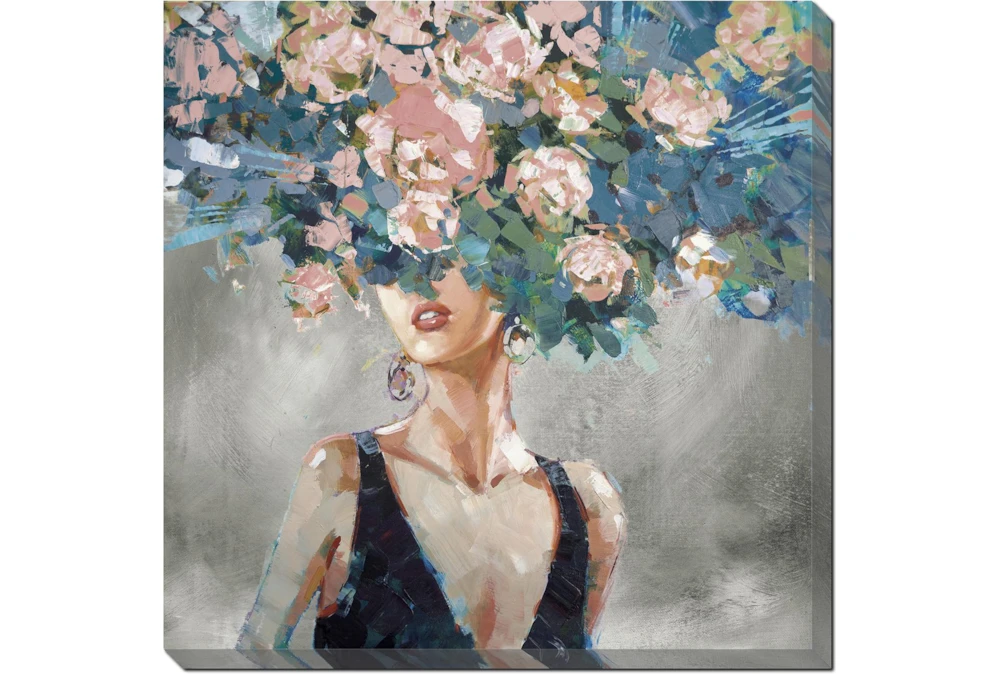 36X36 Head In The Florals I With Gallery Wrap