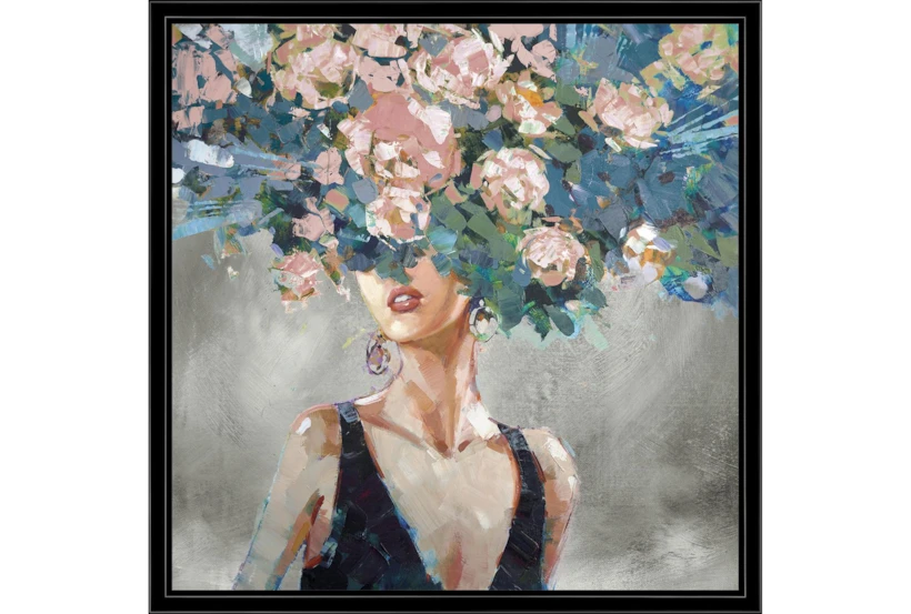 26X26 Head In The Florals I With Black Frame - 360
