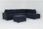 Bonaterra Midnight 127" 2 Piece Sectional with Left Arm Facing Queen Sleeper Sofa,Right Arm Facing Corner Chaise & Storage Ottoman - Signature