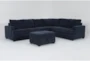 Bonaterra Midnight 127" 2 Piece Sectional with Left Arm Facing Queen Sleeper Sofa & Storage Ottoman - Signature