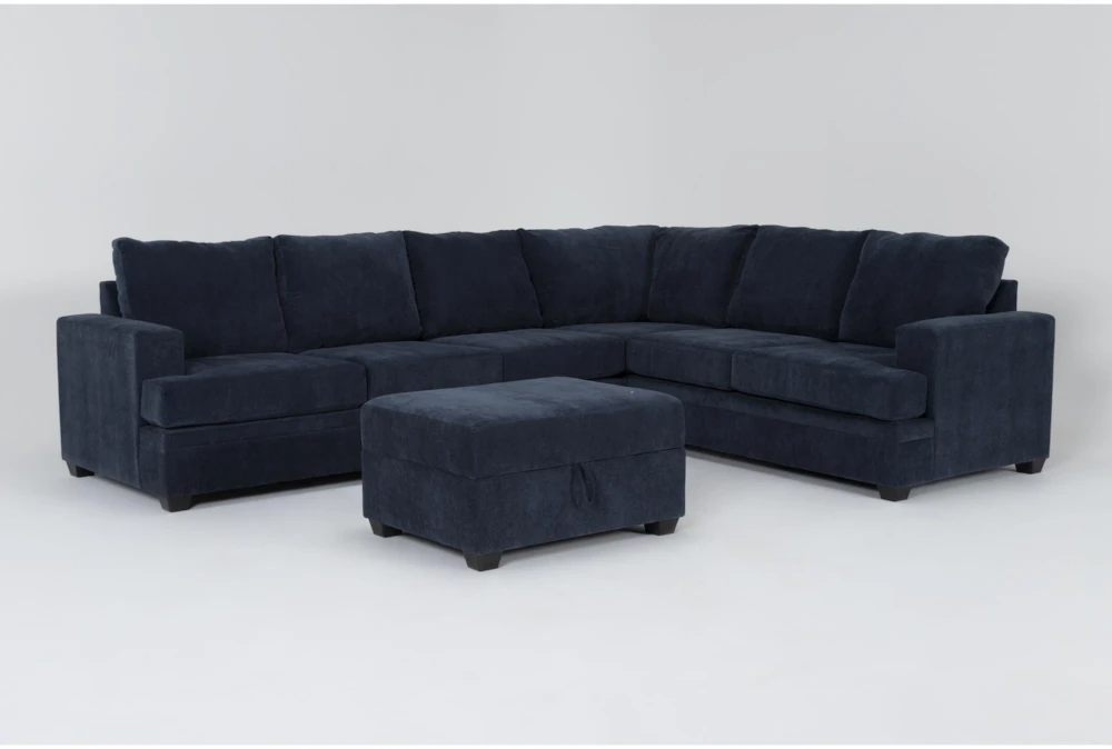 Bonaterra Midnight 127" 2 Piece Sectional with Left Arm Facing Sofa & Storage Ottoman