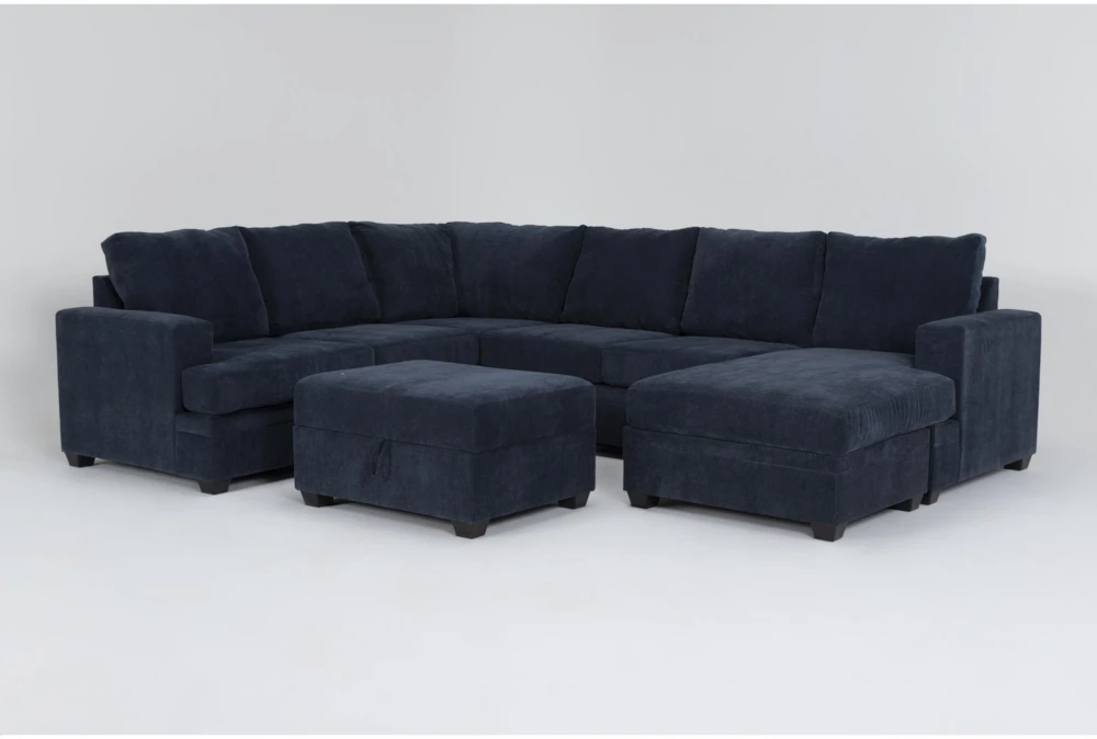 Bonaterra Midnight 127" 2 Piece Sectional with Right Arm Facing Sofa Chaise & Storage Ottoman