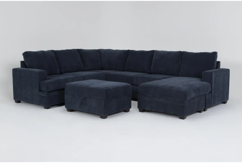 Bonaterra Midnight 127" 2 Piece Sectional with Right Arm Facing Sofa Chaise & Storage Ottoman - 360