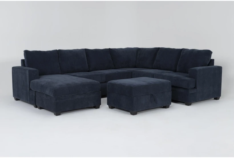 Bonaterra Midnight 127" 2 Piece Sectional with Left Arm Facing Sofa Chaise & Storage Ottoman - 360