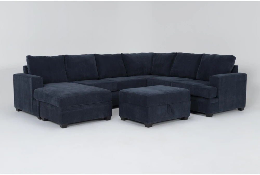 Bonaterra Midnight 127" 2 Piece Sectional with Left Arm Facing Sofa Chaise & Storage Ottoman