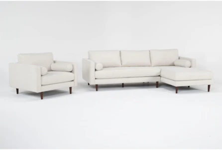 Lukas Optical 2 Piece Sectional With Right Arm Facing Chaise & Chair