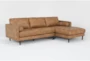 Lukas Caramel Brown Faux Leather 2 Piece L-Shaped Sectional with Right Arm Facing Chaise - Signature