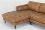 Lukas Caramel Faux Leather 2 Piece Sectional with Left Arm Facing Chaise & Chair - Detail