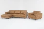 Lukas Caramel Faux Leather 2 Piece Sectional with Left Arm Facing Chaise & Chair - Signature