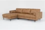 Lukas Caramel Faux Leather 2 Piece Sectional with Left Arm Facing Chaise - Signature