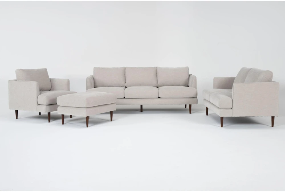 Marques Cobblestone 4 Piece Sofa, Loveseat, Chair & Ottoman Set