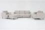 Marques Cobblestone 4 Piece Sofa, Loveseat, Chair & Ottoman Set - Signature