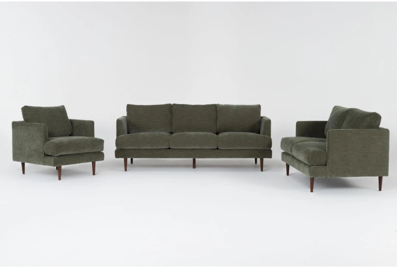 Marques Heritage Green 3 Piece Sofa, Loveseat & Chair Set - 360