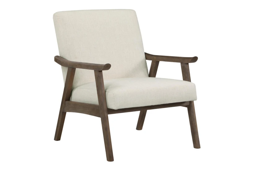 Tommy Linen Armchair with Brushed Brown Finish Frame - 360