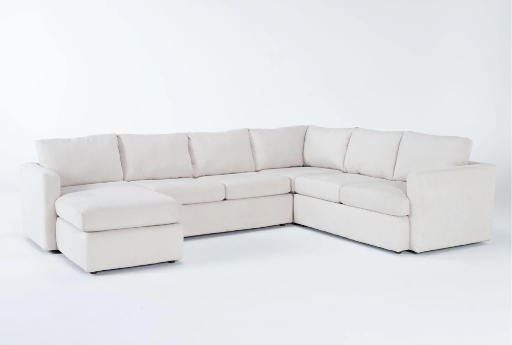 Basil Porcelain 125" 4 Piece Sectional with Left Arm Facing Chaise